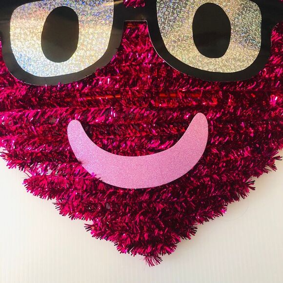 Valentine's Day Tinsel Heart Shaped Faces Shimmery Shiny Fun Decor - Picture 9 of 11